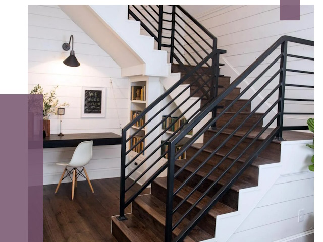 Перила для лестницы в доме в Дзержинске от 7371 руб. — ПРОЛЁТ-Дзр