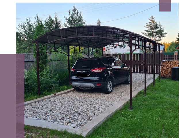 Навесы для автомобиля в Дзержинске от 13065 руб.  | ПРОЛЁТ-Дзр