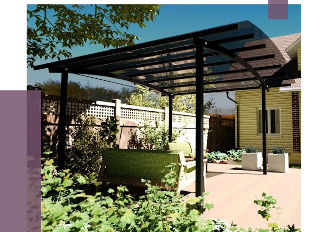 Навесы для террасы в Дзержинске от 12963 руб. под ключ | ПРОЛЁТ-Дзр