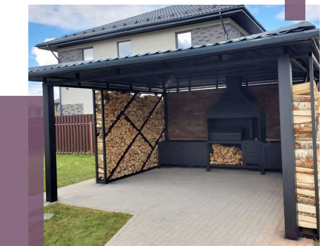 Навесы для барбекю в Дзержинске от 12658 руб. под ключ | ПРОЛЁТ-Дзр