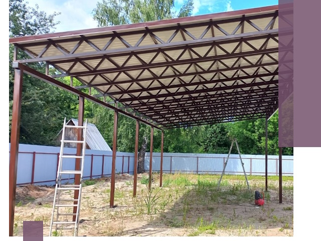 Односкатные навесы под ключ в Дзержинске — изготовление и монтаж