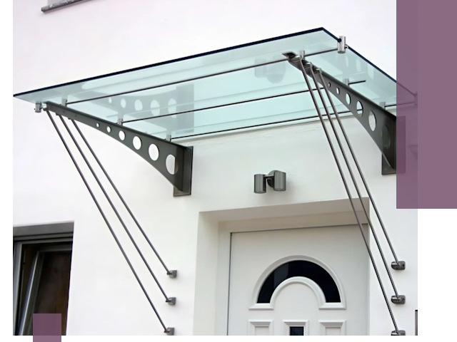 Козырьки над входом под ключ в Дзержинске — изготовление и монтаж