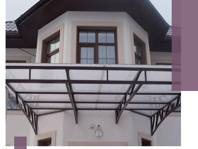 Козырьки из поликарбоната под ключ в Дзержинске