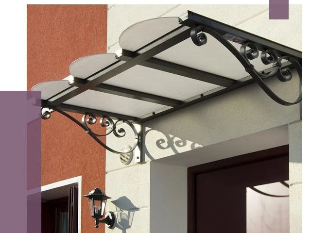 Односкатные козырьки в Дзержинске от 8337 руб.  | ПРОЛЁТ-Дзр