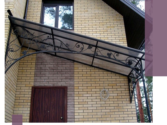 Односкатные козырьки из металла под ключ в Дзержинске