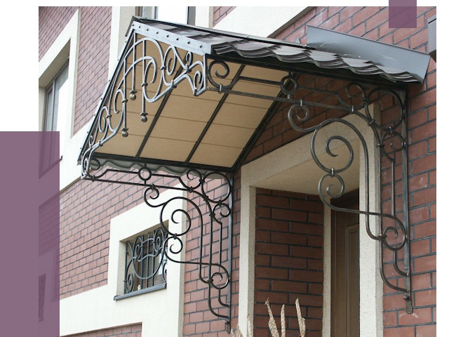 Двускатные козырьки в Дзержинске под ключ от 12709 руб.