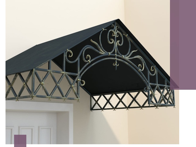 Двускатные металлические козырьки под ключ в Дзержинске